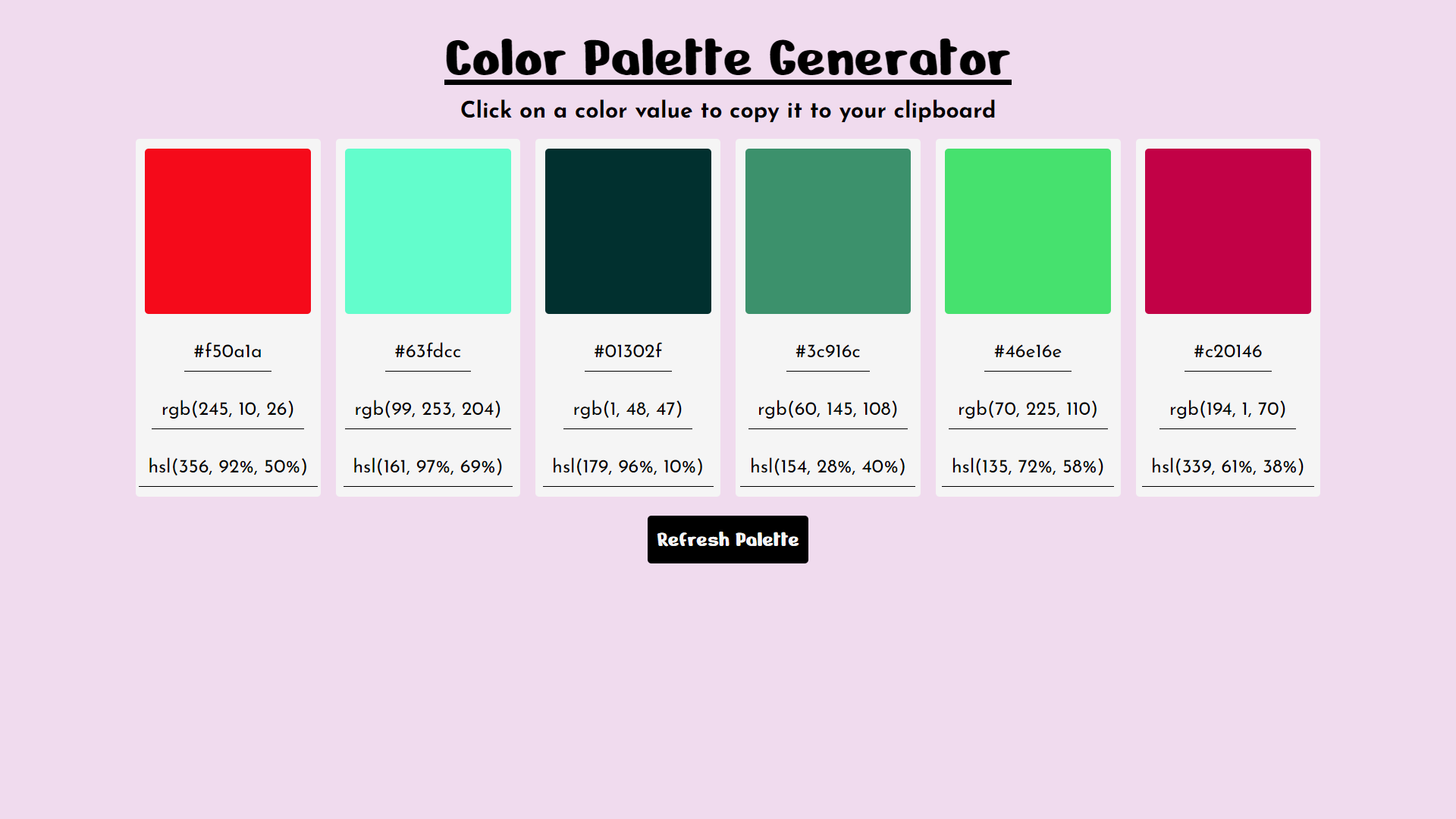 Color Palette Generator